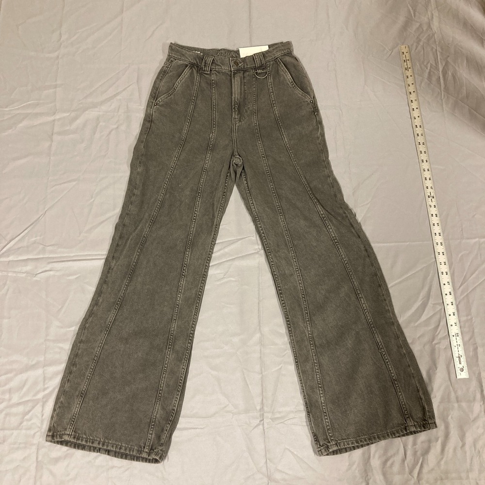 Arizona Juniors Wide-Leg Jeans Women's 6 Black Eclipse Denim High-Rise NWT